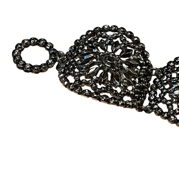 Lace Silver Tone Bracelet Toggle Closure Gift for Her Holiday Gift Gifting - Picture 2 of 10